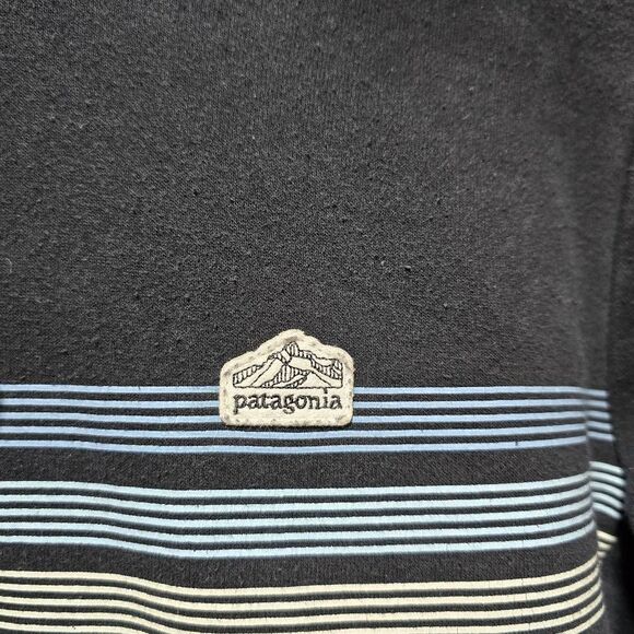 Patagonia Black Line Logo Ridge Stripe Uprisal Hoodie Pullover Jacket - Picture 3 of 5